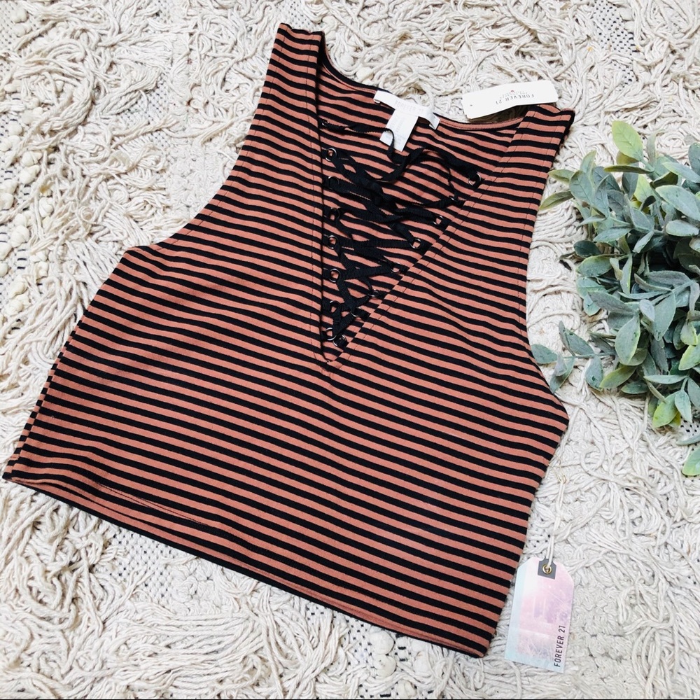 F21 - stripped, crop top
